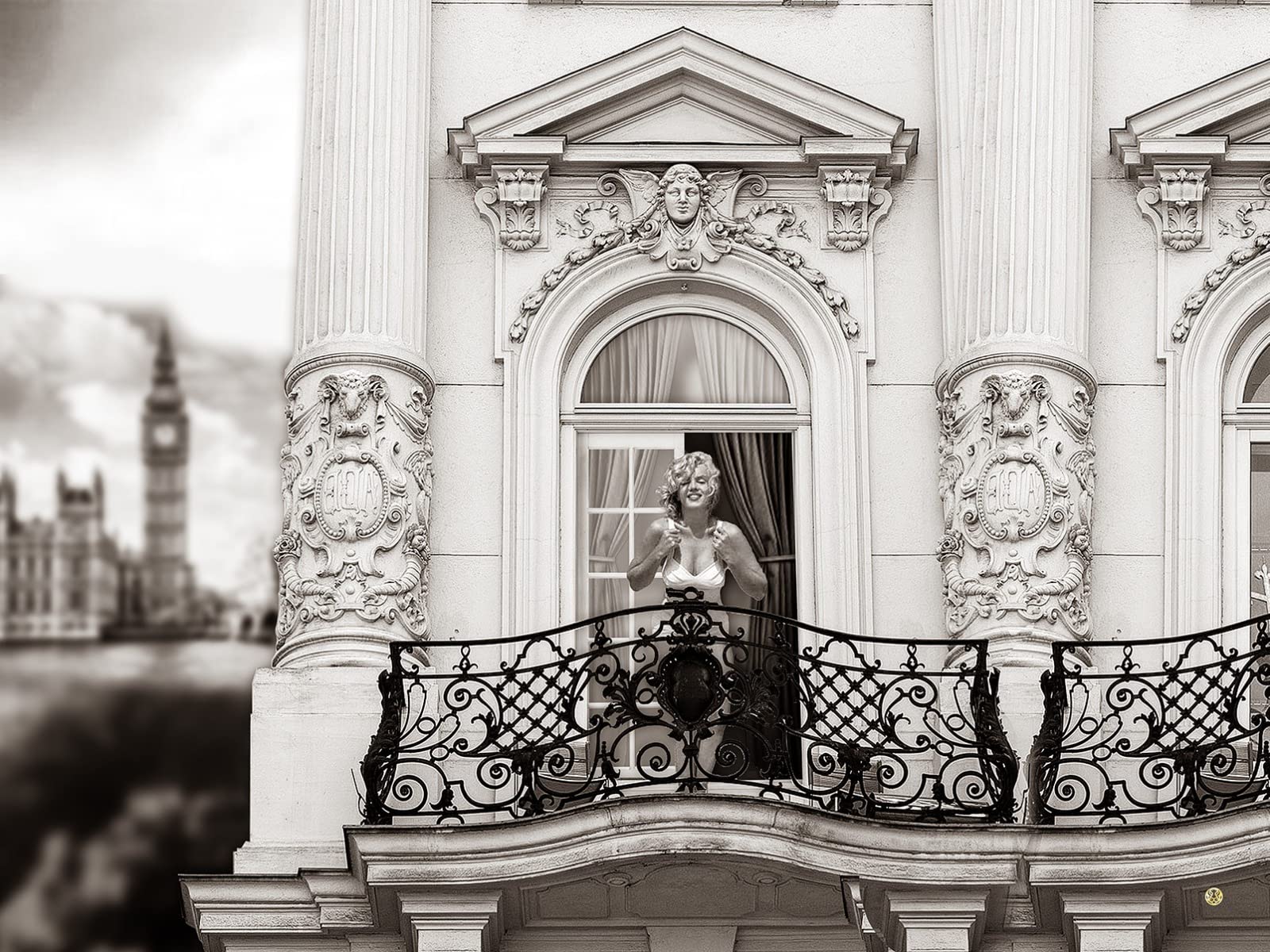 Marilyn Monroe Balcony scène affiche photo noir et blanc pour décoration murale salon
