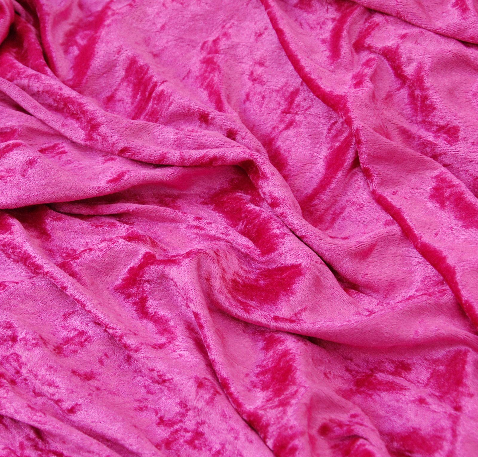 Discount Fabrics Ltd Cerise Premium Crushed Velvet Stretch Velour Fabric 150Cm 59" Wide For Upholstery Dress Craft Drape Curtain Bed Headboard Material By The Meter By (Cerise)
