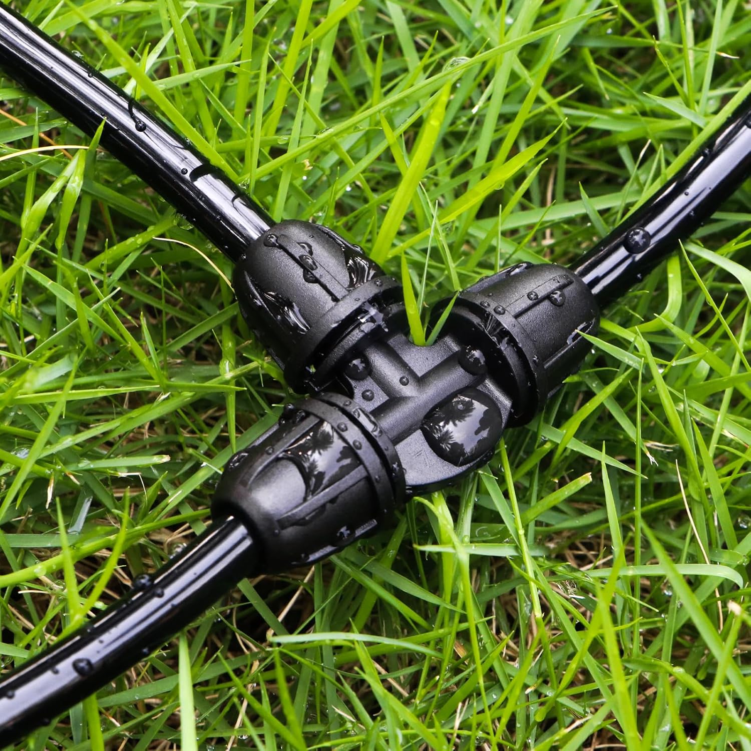 1/4" Drip Irrigation Fittings, 26 Pcs Lock Barbed Tee Connectors for 1/4 Inch Drip Irrigation Tubing Drip Line 3 Way T Parts with Lock Nut for Garden Lawn Drip Systems