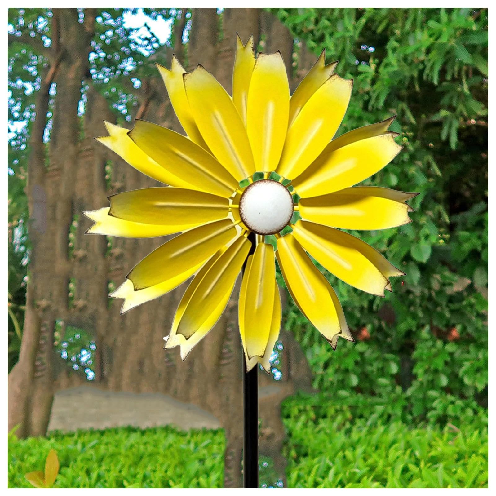 Molino De Viento para Patio Y JardíN 149cm Molino De Viento De JardíN Grande para DecoracióN De Patio,Yellow