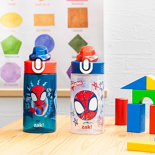 Miniatura 3 de Zak Designs Marvel Spider-Man Sage - Botella de agua para niños para la escuela o viajes, botella de agua de plástico duradero de 16 onzas con