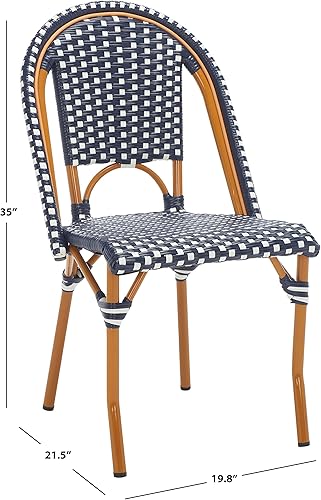 Miniatura 6 de Safavieh PAT7530E-SET2 Outdoor Collection California NavyWhite - Juego de 2 sillas laterales de 18 pulgadas (totalmente montadas)