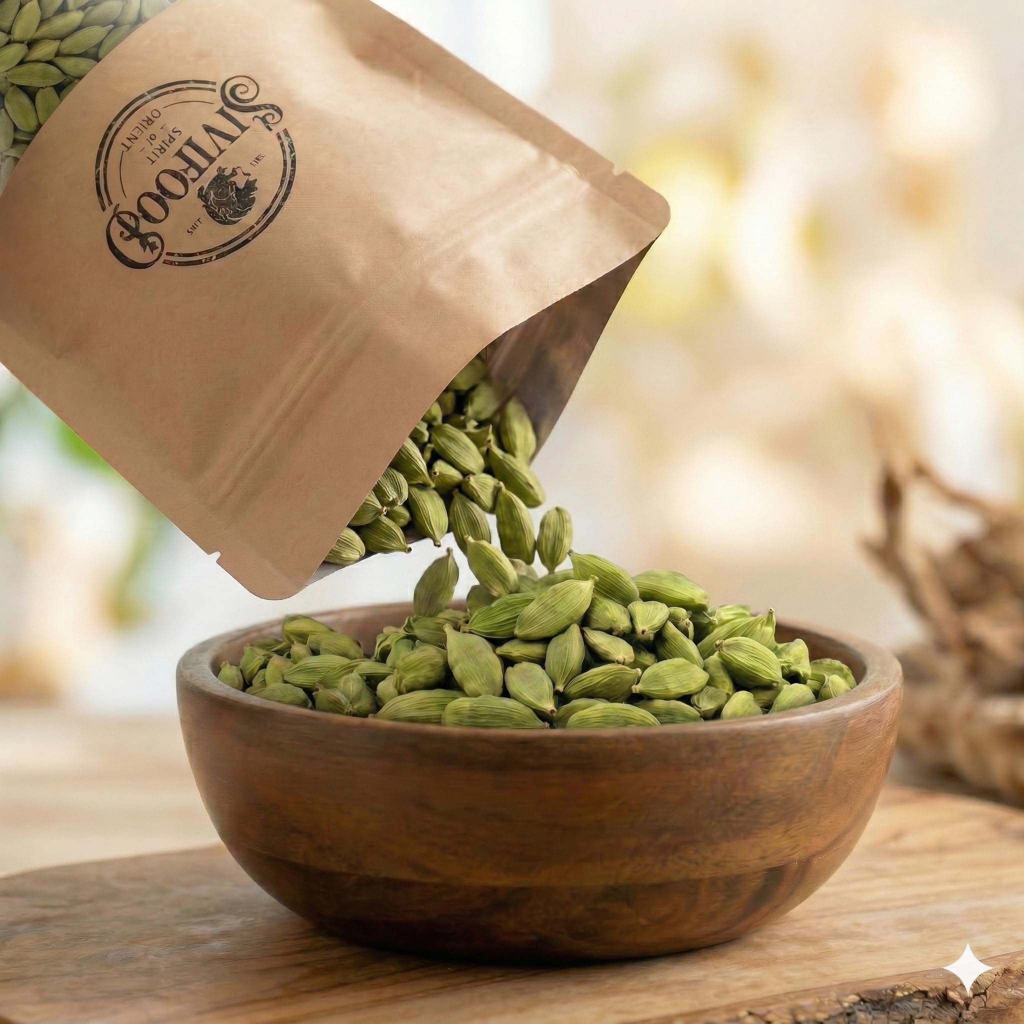 SIVIFOOD Cardamomo verde intero in capsule 250g – Naturale e selezionato a mano – 100% puro e non trattato – Spezia aromatica di alta qualità per cucina e infusi – Qualità premium