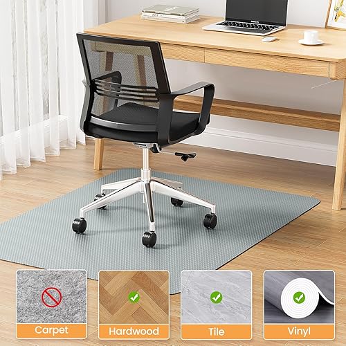 Miniatura 31 de Yecaye Tapete para silla de oficina para suelo de madera dura, 36 x 48 pulgadas, protege el suelo debajo del escritorio de la computadora, tapete