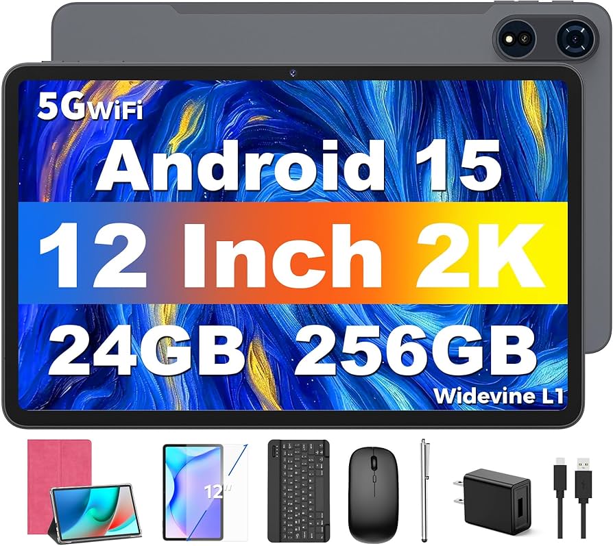 Amazon.com : Android 15 Tablets 12 inch, 24GB（8+16）RAM+256