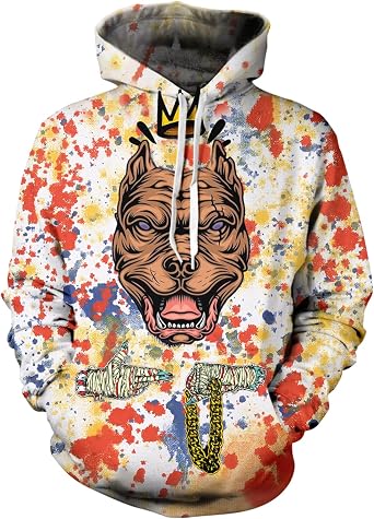 Mens Hip Hop Hoodie Street Novelty Hoodies 3d Printed Pullover Casual Sweatshirts