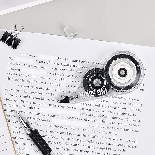 Miniatura 7 de Unjoo Cinta Correctora Blanca, Aplicador Fácil de Usar para Correcciones Instantáneas de Escrituras Incorrectas en Cualquier Momento, Para la