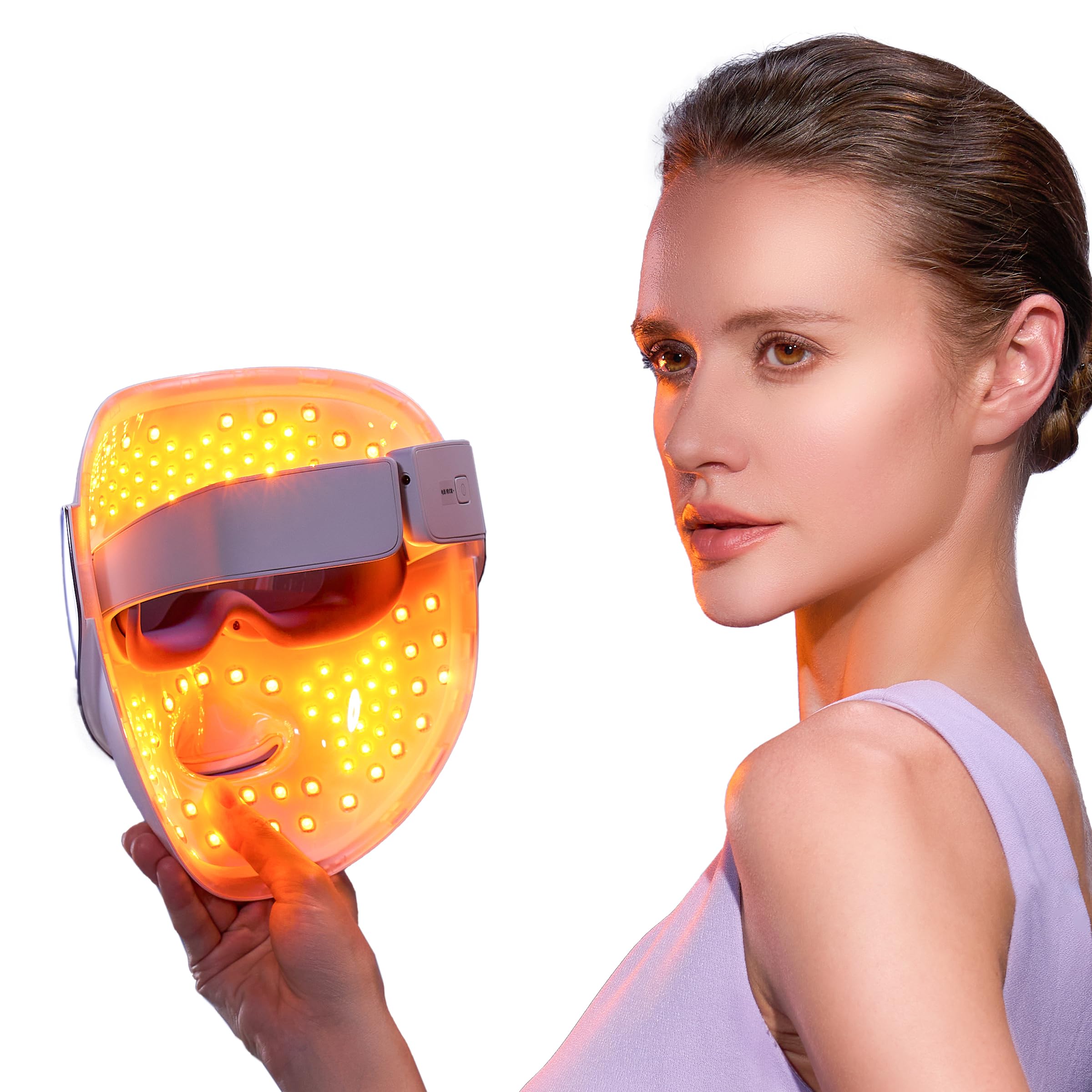 FLOSSOM WL100 LED Face Mask Yellow Light Therapy for Face 3 Skincare Modes Portable LED Facial Device at
