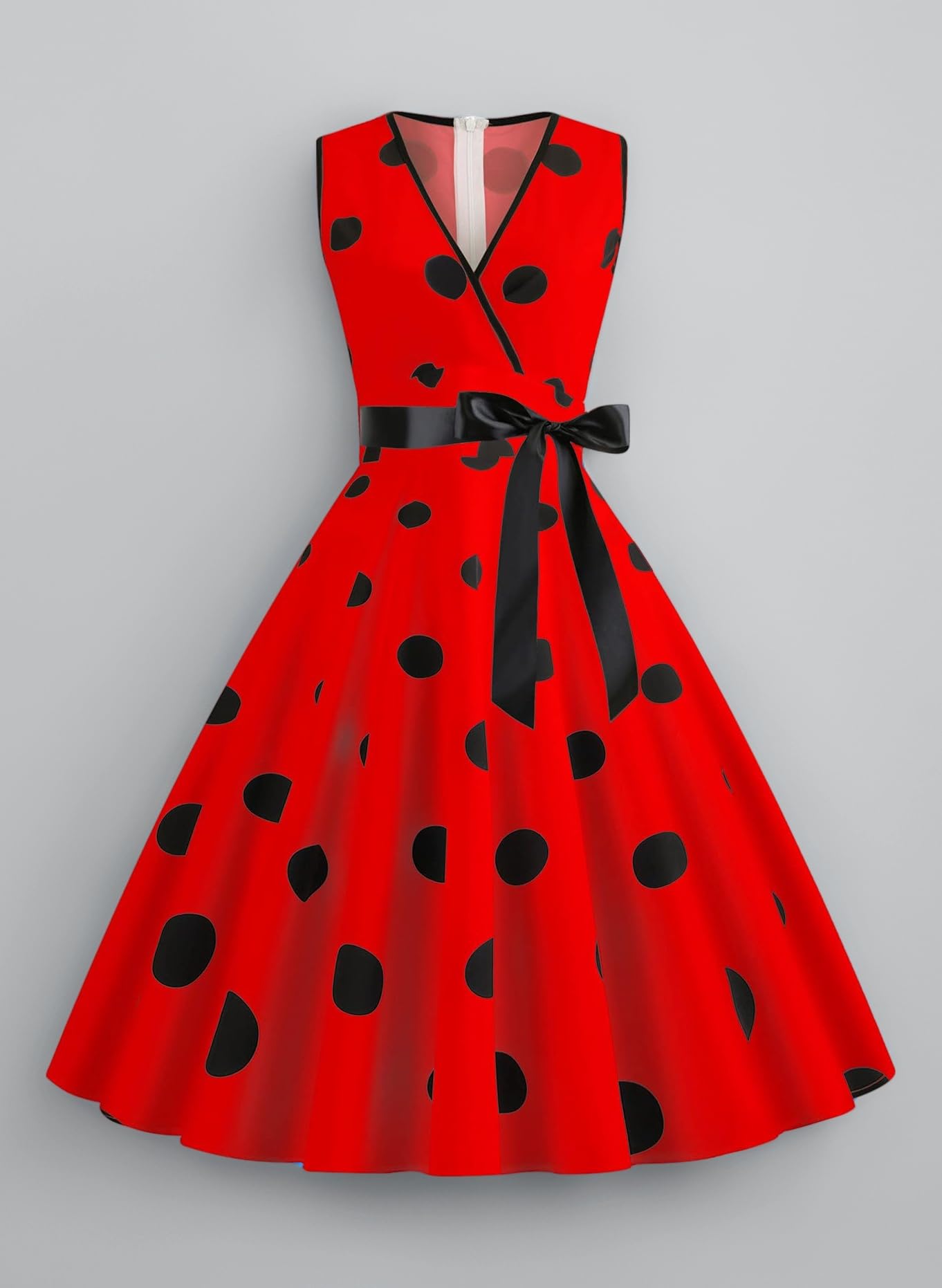 Women Dresses Sale Clearance,Womens 1950s Vintage Polka Dots Dress Spaghetti Strap Midi Dress Retro Swing Princess Tea Party A-line Dress Audrey Hepburn 50's 60's Evening Party Dance Gown with Belt