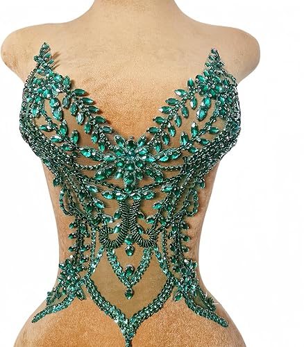 Vista 17 de Parches de encaje con cuentas a mano, disfraces, apliques con cristales de diamantes de imitación para manualidades, protege bodas, fiestas