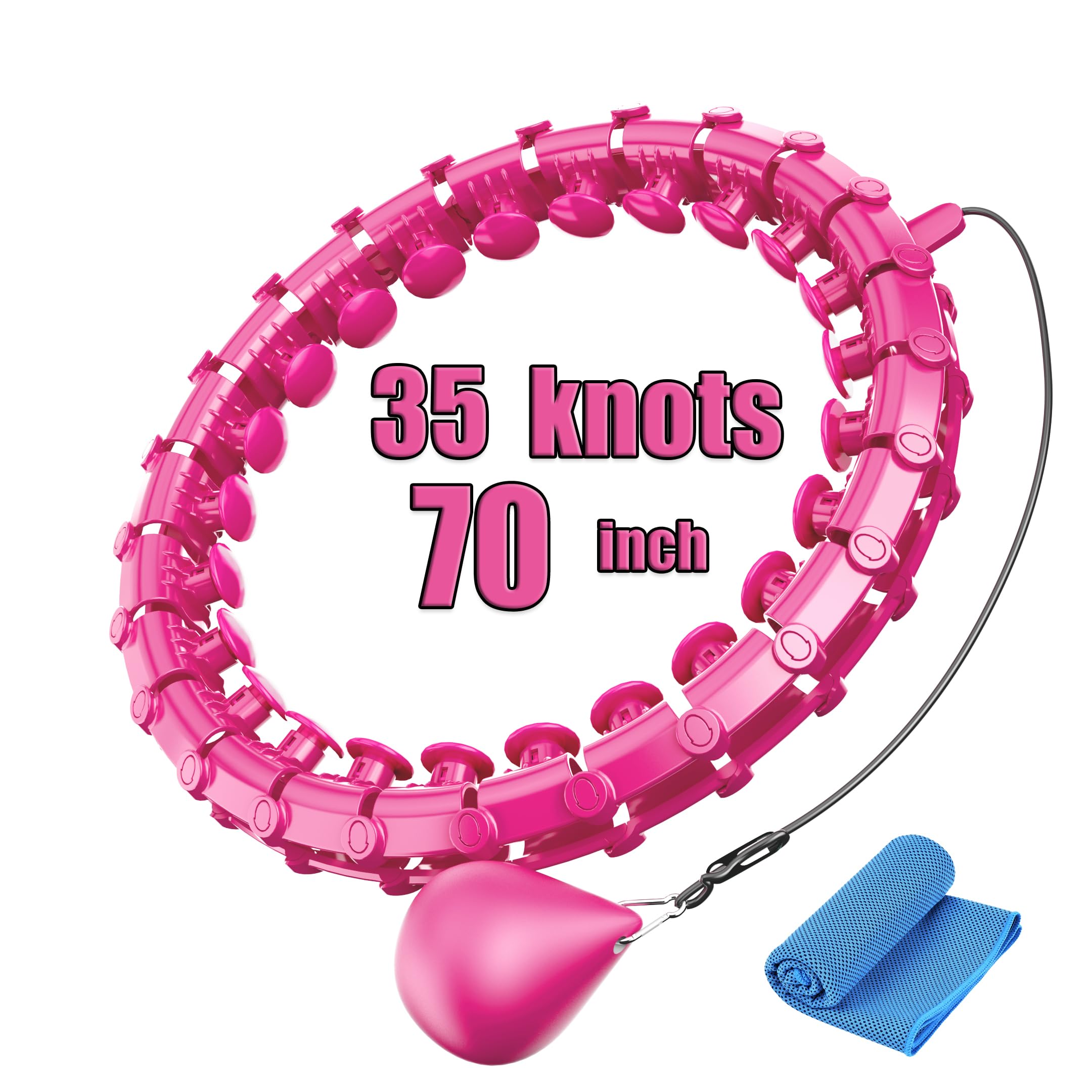 Dumoyi Smart Weighted Hoop for Adults Weight Loss,Infinity Fitness Hoop Plus Size for Women Smart Exercise Equipment