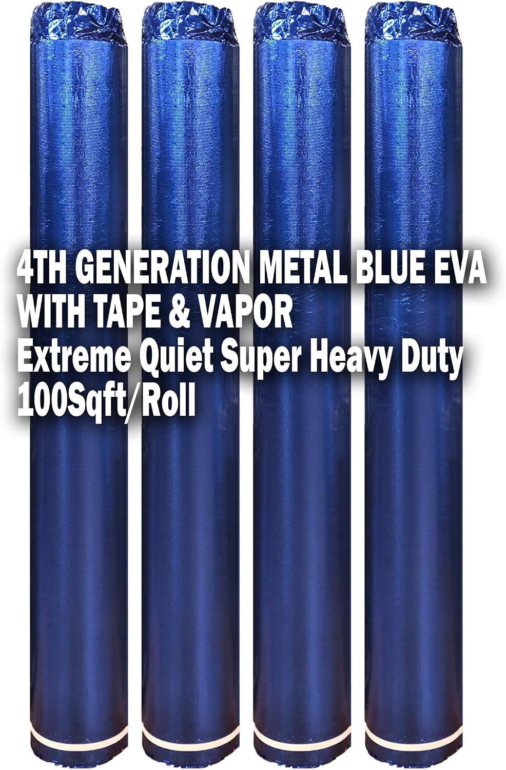400 SQFT Amerique 4th Generation High-Density Luxury Metal Blue 2.5MM Thick EVA Foam Flooring Underlayment Padding with Tape & Vapor Barrier
