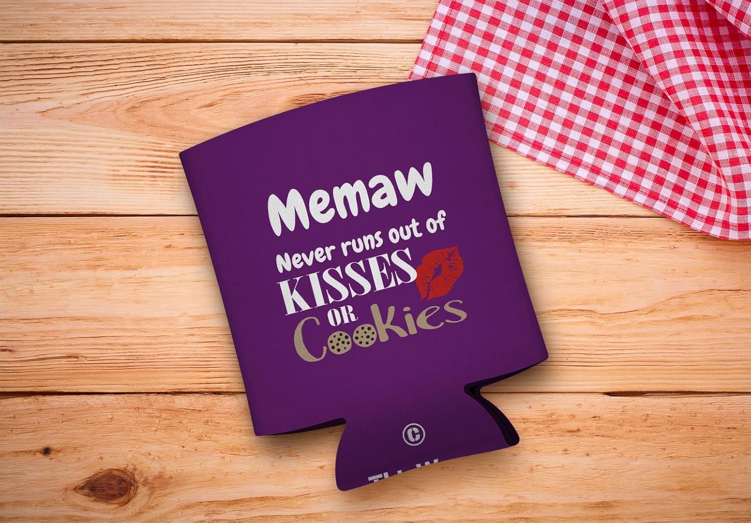 Custom Grandma Gifts For Women Custom Name Never Runs Out of Kisses Or Cookies 24-Pack Personalized Can Drink Thermocoolers Party Pack