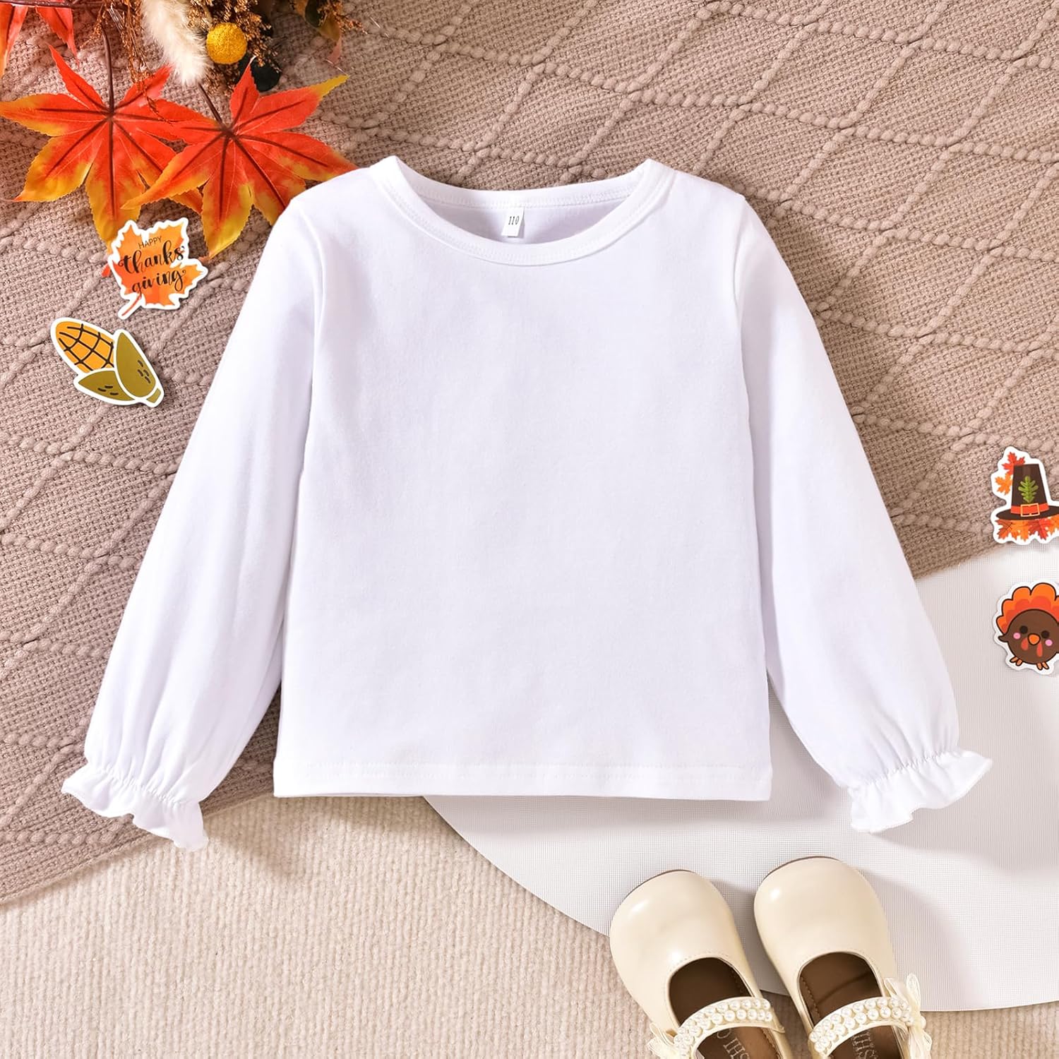 HINTINA Toddler Girl Long Sleeve T-shirt and Plaid Jumpsuit 2 Pieces Set - Image 6