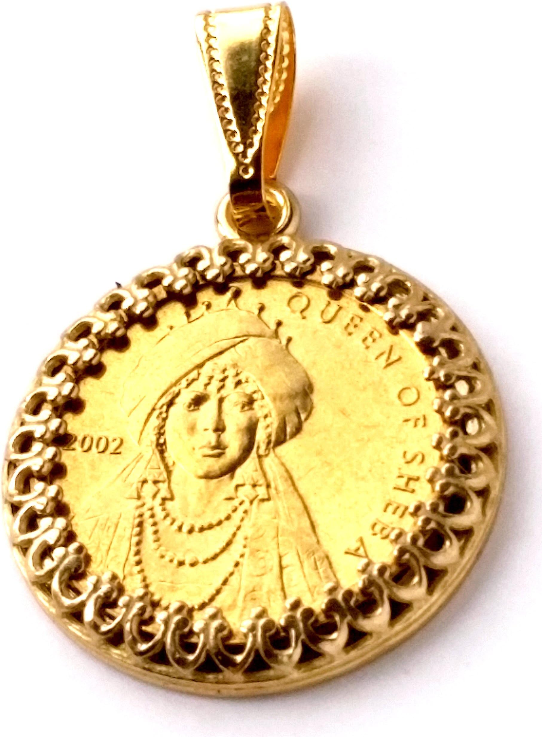 Queen of Sheba Gold Color Africa Coin Jewelry,Necklace,African Charms African Jewelry Necklace