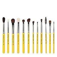 Vista 2 de Bdellium Tools Cepillo de maquillaje profesional serie Travel - Eyes 12pc. Juego de brochas con bolsa enrollable