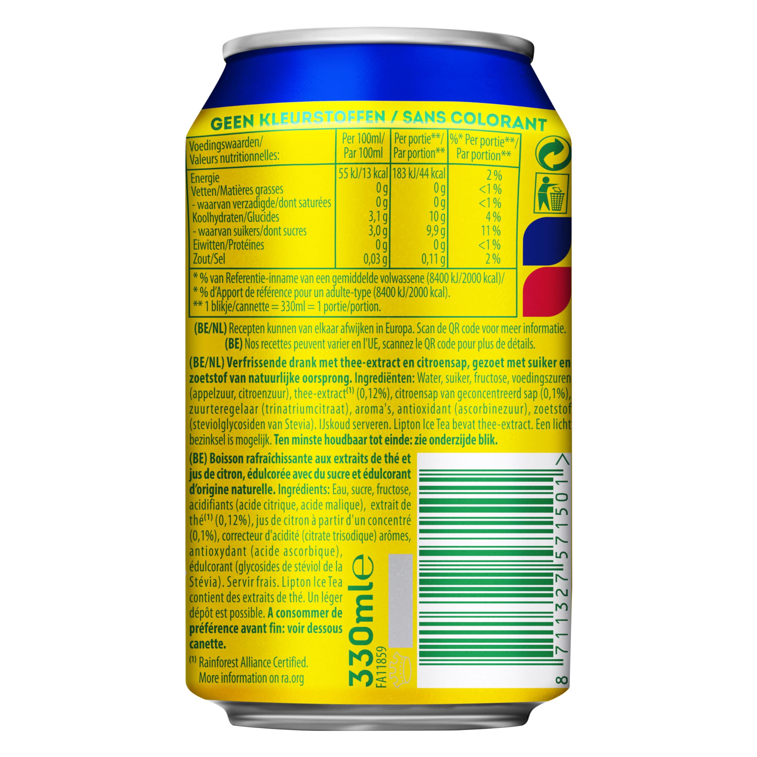 Lipton Ice Tea Lemon no bubbles Dose 24 x 330 ml
