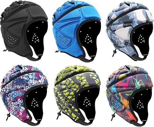 Miniatura 2 de HOLDOMG Casco suave de varios colores, bandera de fútbol y rugby, casco Scrum, casco de carcasa suave, casco de fútbol, necesidades especiales,