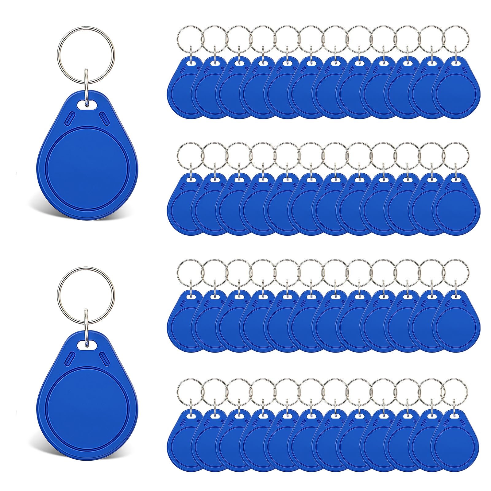 JOJOCY 50 llaveros MFR ultraligeros C ULC de 13.56 MHz, etiquetas NFC, tarjetas de control de acceso RFID ISO14443A para cerraduras de puerta inteligentes (azul)