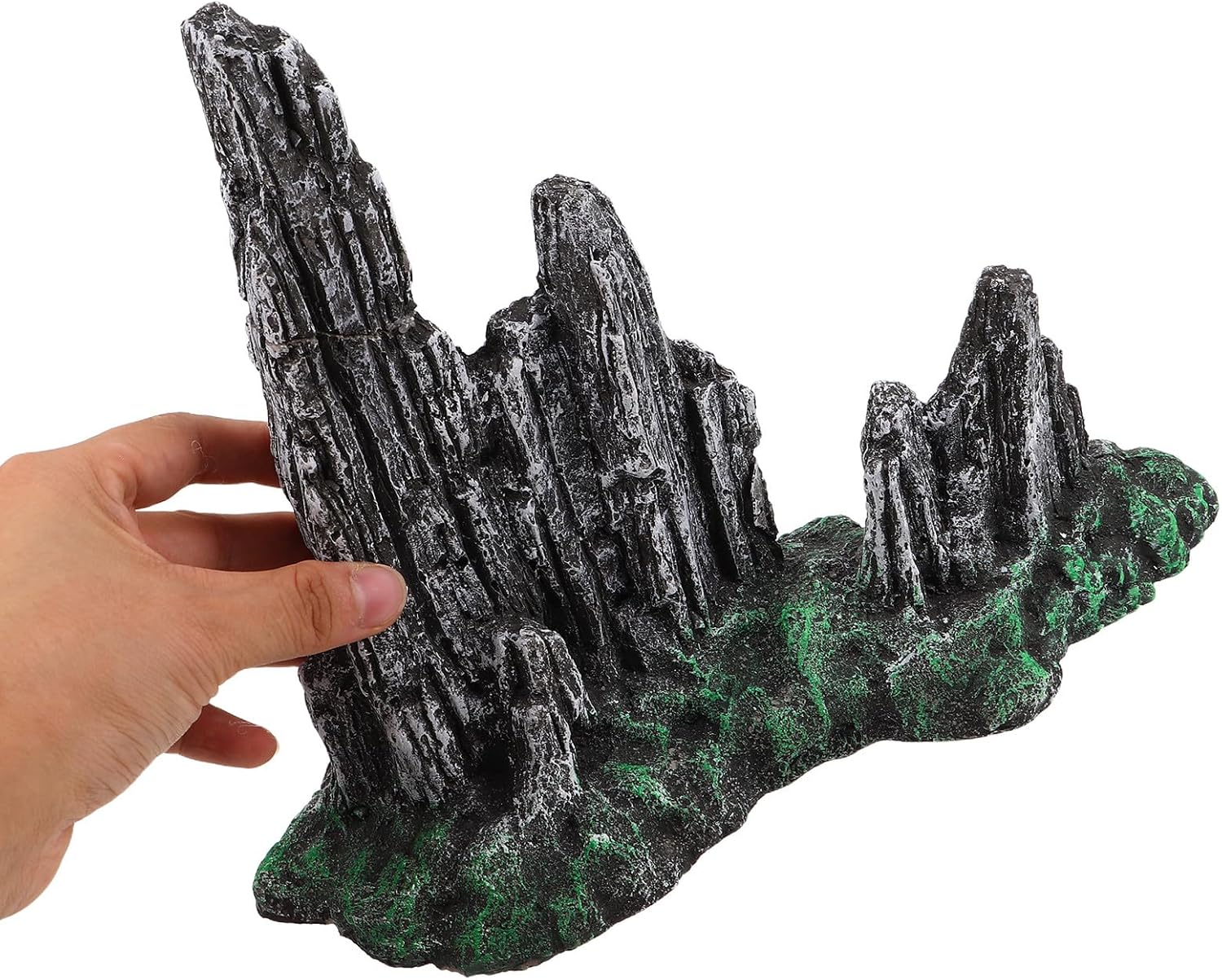 Hemoton Aquarium Rock Cave Decorations for Fish Tank Artificial Rockery Decor Aquariums Mountain Rocks for Micro Landscape Shrimp Hideaway
