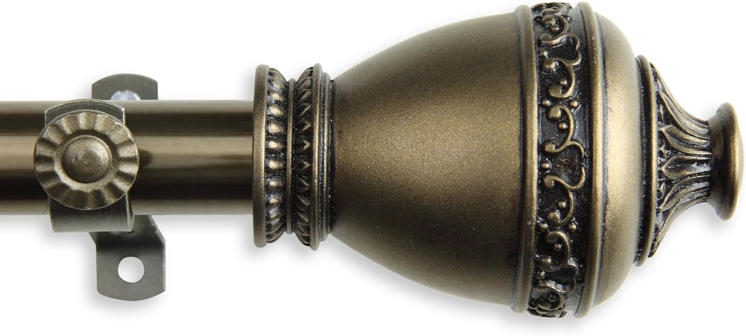 A&F Rod Decor - Eva Curtain Rod 28-48 inch - Antique Brass