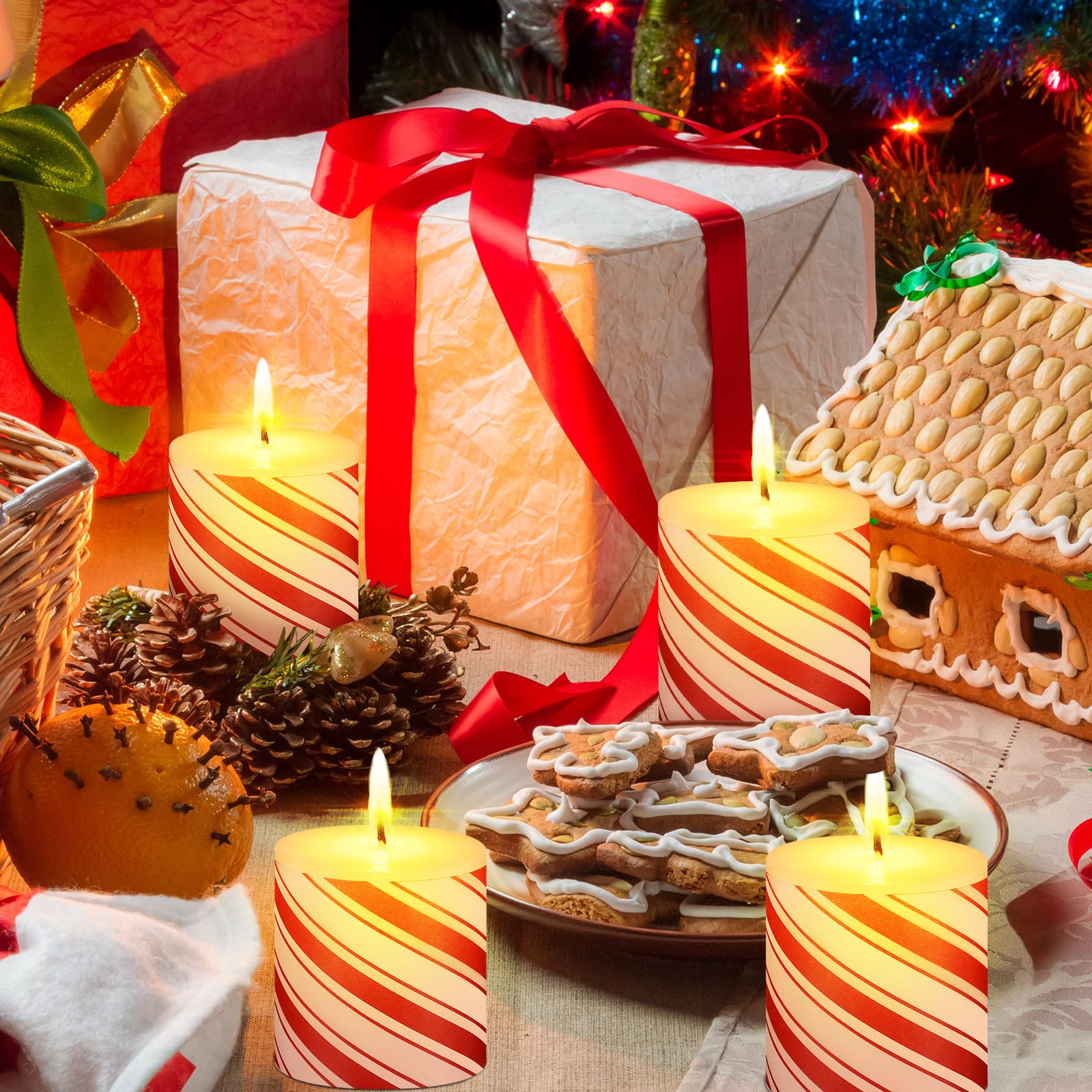 Amazon.co.jp: 12個 クリスマス キャンディケーン ストライプ 香り付き