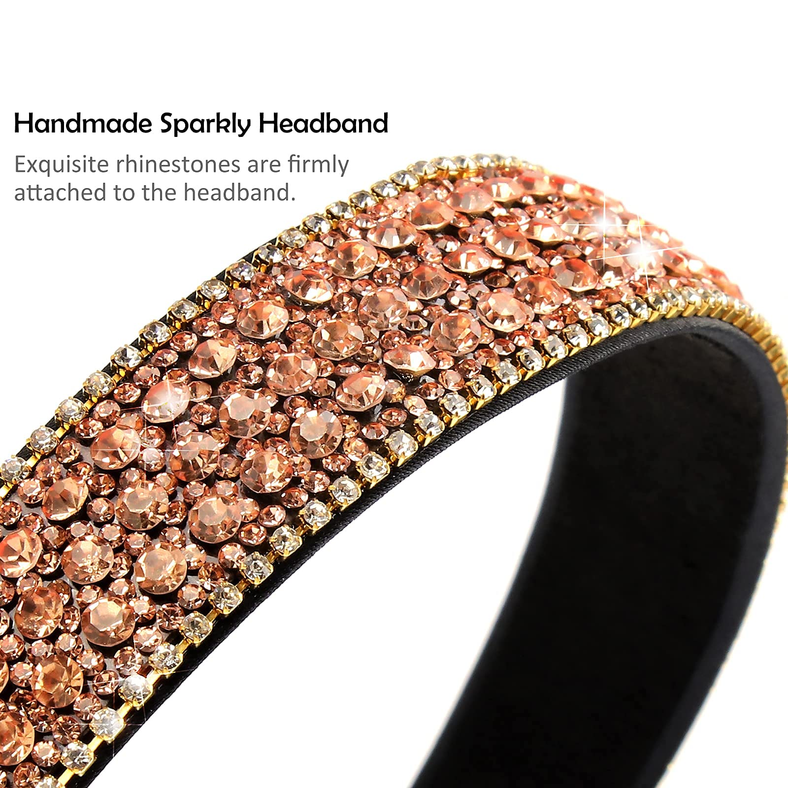 Amazon.com : Wecoe 4 Pack Rhinestone Headbands - Glitter  display picture 3