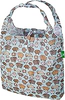 Vista 26 de ECO CHIC Bolsas plegables reutilizables para comestibles, bolsa de compras ligera, reciclada y reutilizable, bolsa plegable impermeable