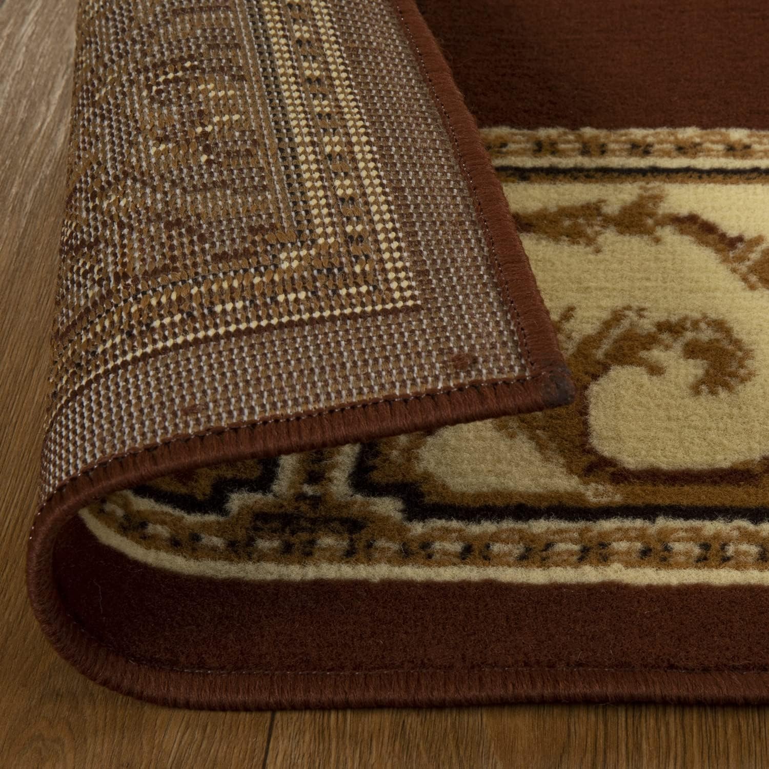 Superior Toffee Floral Medallion Power-Loomed Indoor Area Rug, 5' x 5'