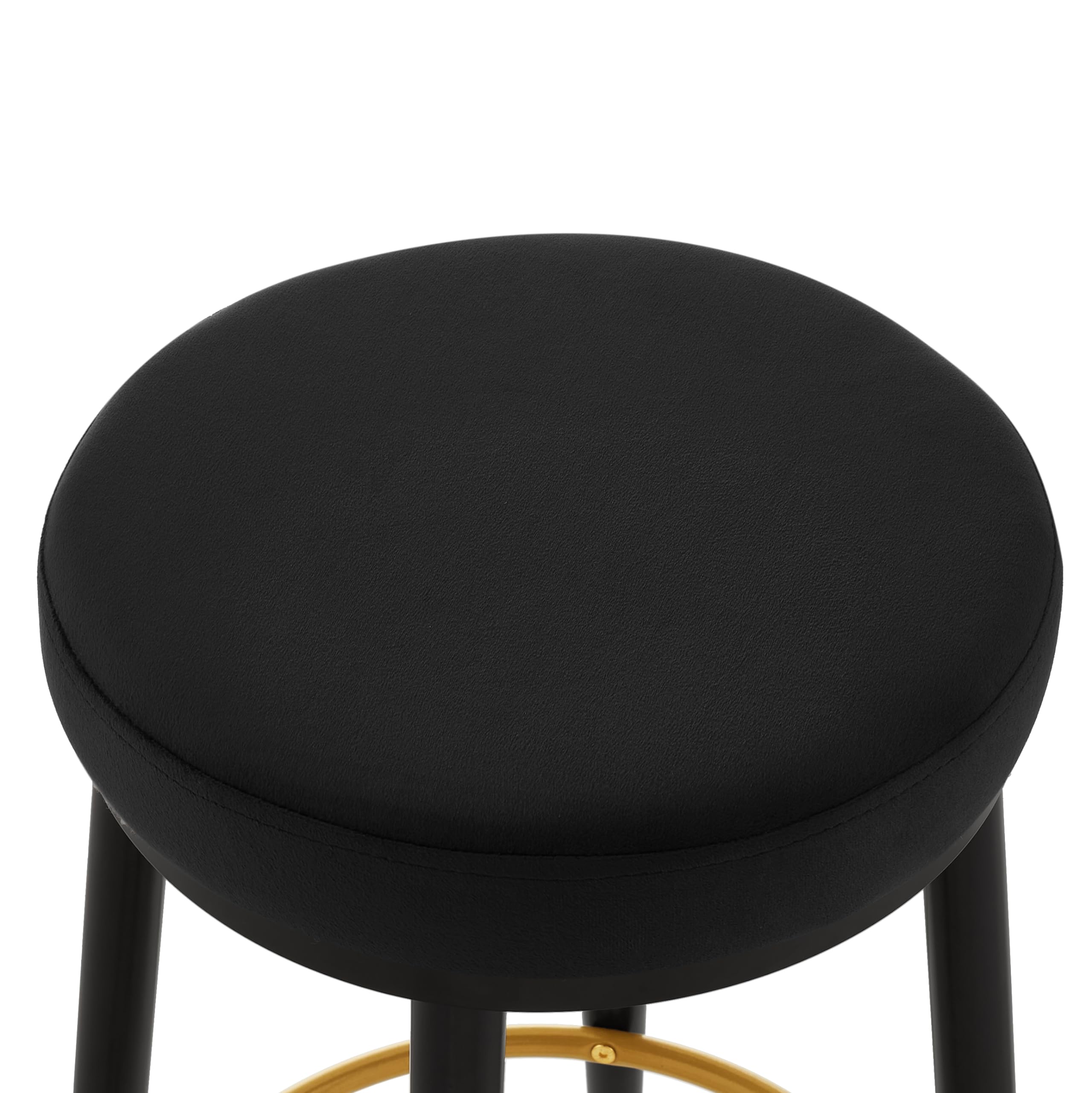 LUE BONA 24 in. Dark Brown Backless Faux Leather Counter Height Bar