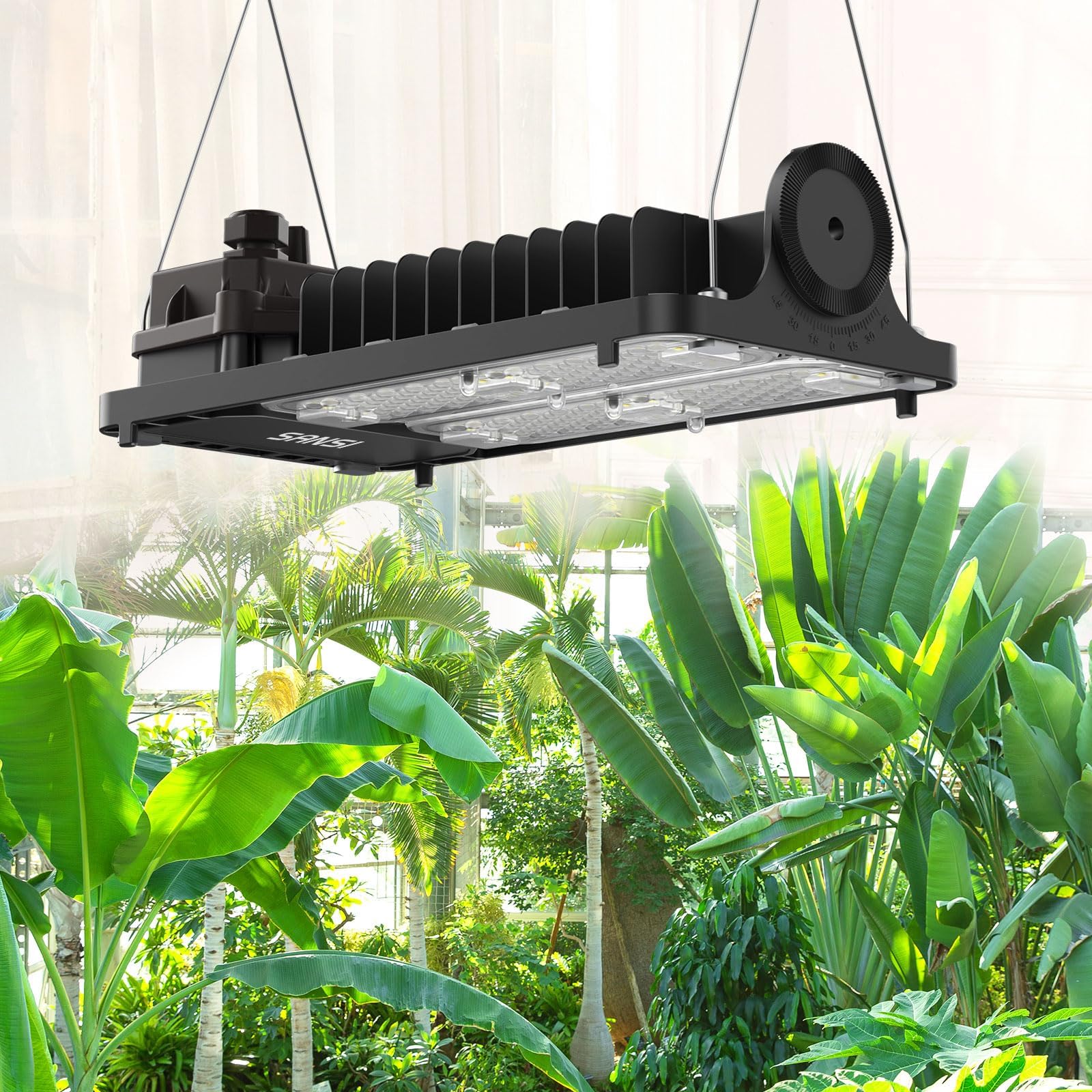 SANSI LED Grow Light for Indoor Plants, 1000W LED Grow Light with Optical Lens for High PPFD, Energy Saving Dimmable Full Spectrum Plant Light for 2x4/3x3ft Grow Tent Seeding & Growing