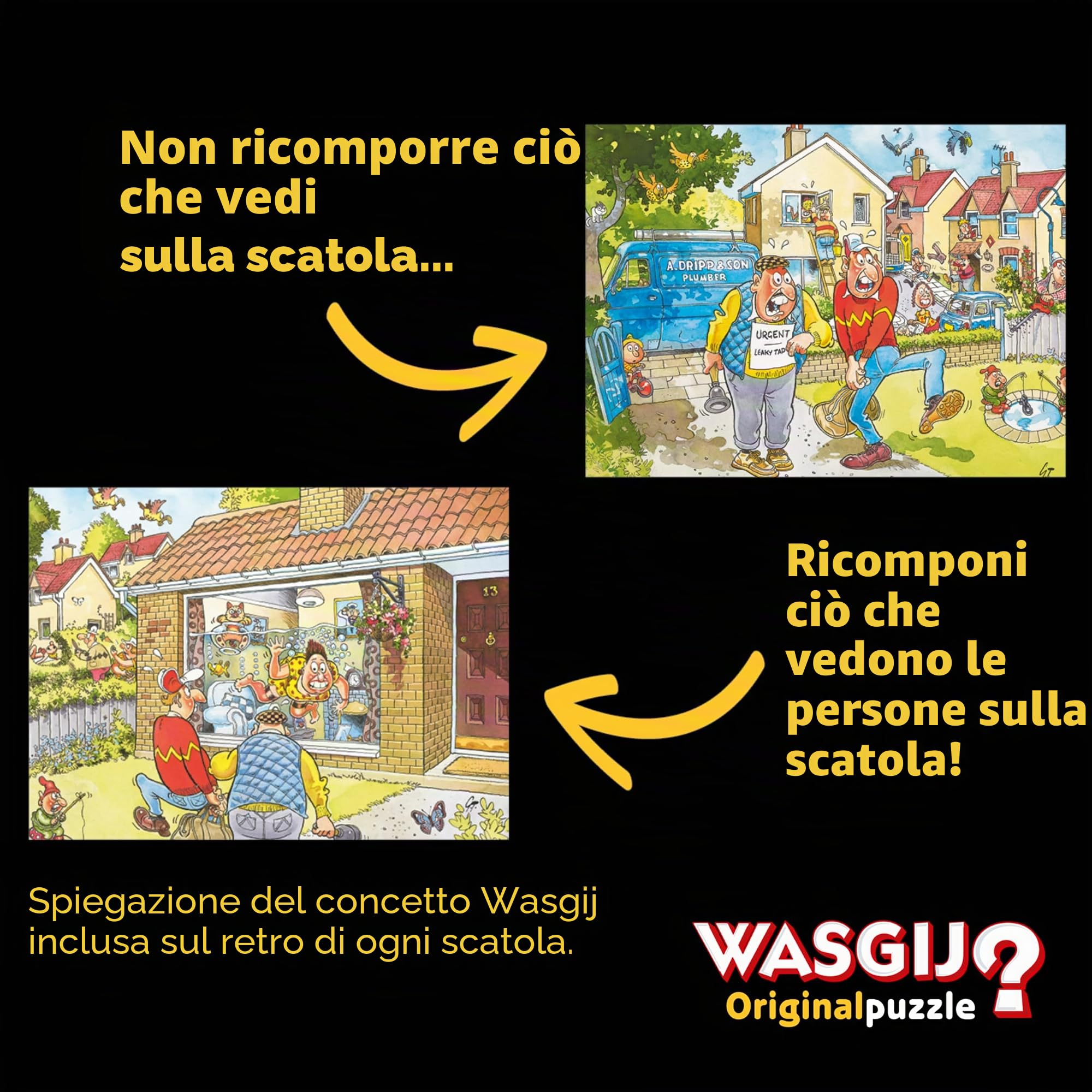 Wasgij Retro Original 8 High Tide | Puzzle per adulti 1000 pezzi | Puzzle per prendere in giro il cervello | Display 68 x 49 cm | Jumbo