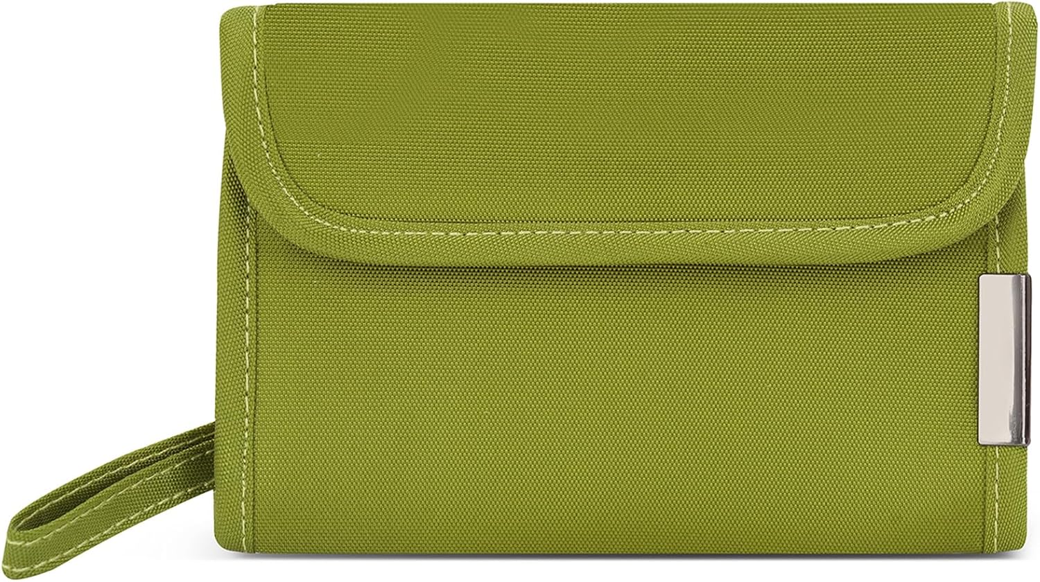 Peicees Passport Holder Family, Women RFID Blocking Passport Wallet Bag, Waterproof Travel Essentials Wallets for Men Traveling Document Organizer Credit Cards Case, Olive Green
