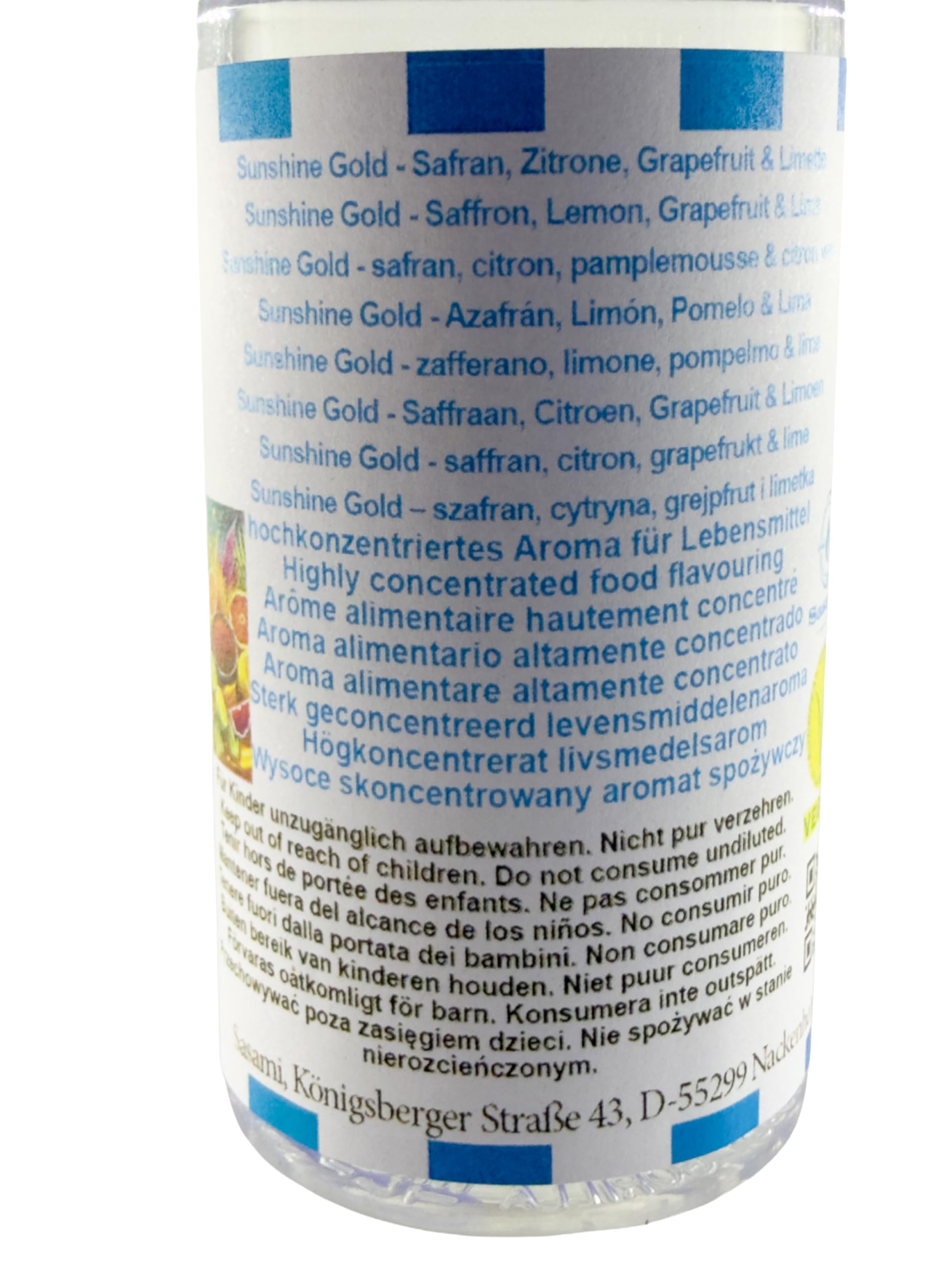 Sunshine Gold – szafran, cytryna, grejpfrut i limetka aromat koncentrat – Wegański – Sasami – 100ml