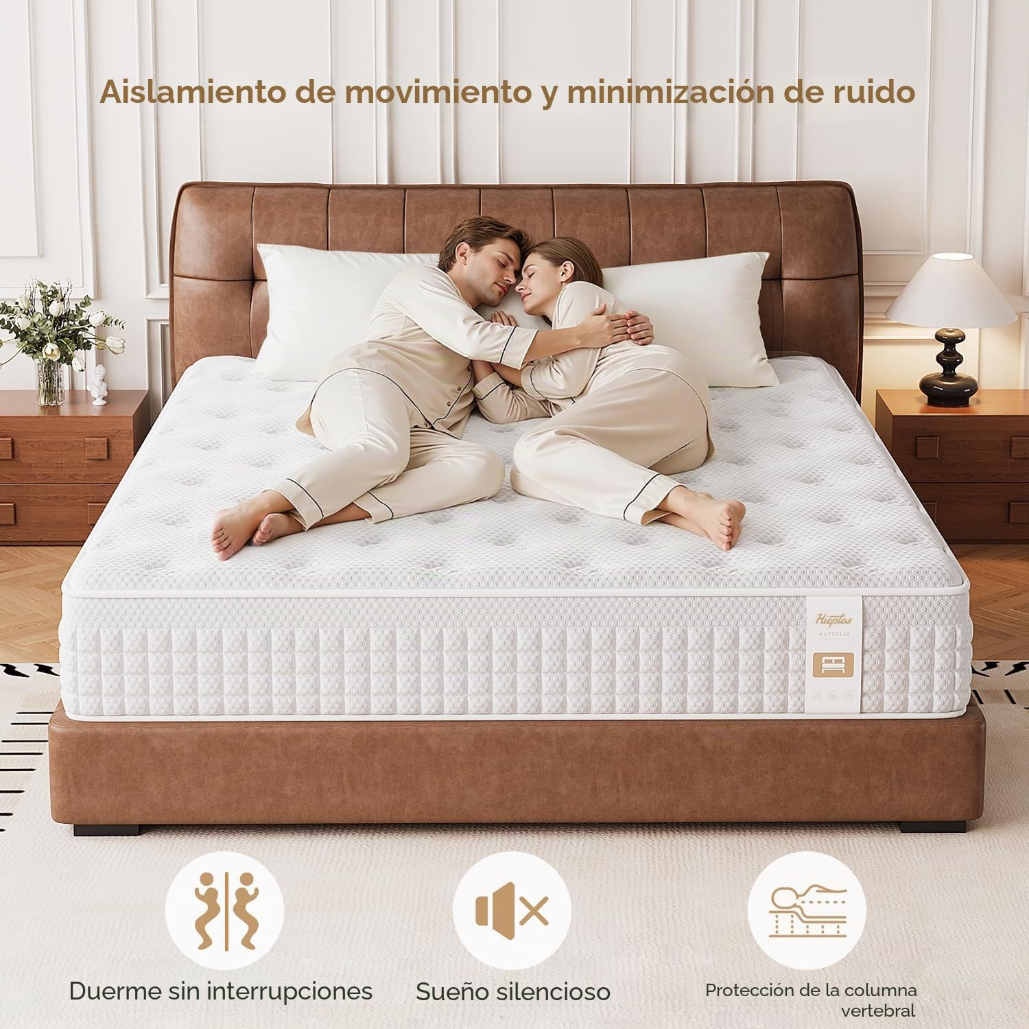 Colchón 90x200 H3 H4, colchón de muelles ensacados de 9 Zonas con Espuma de Confort, colchón ortopédico ergonómico, Certificado Öko-Tex y CertiPUR, Alivio de la presión y el Dolor de Espalda
