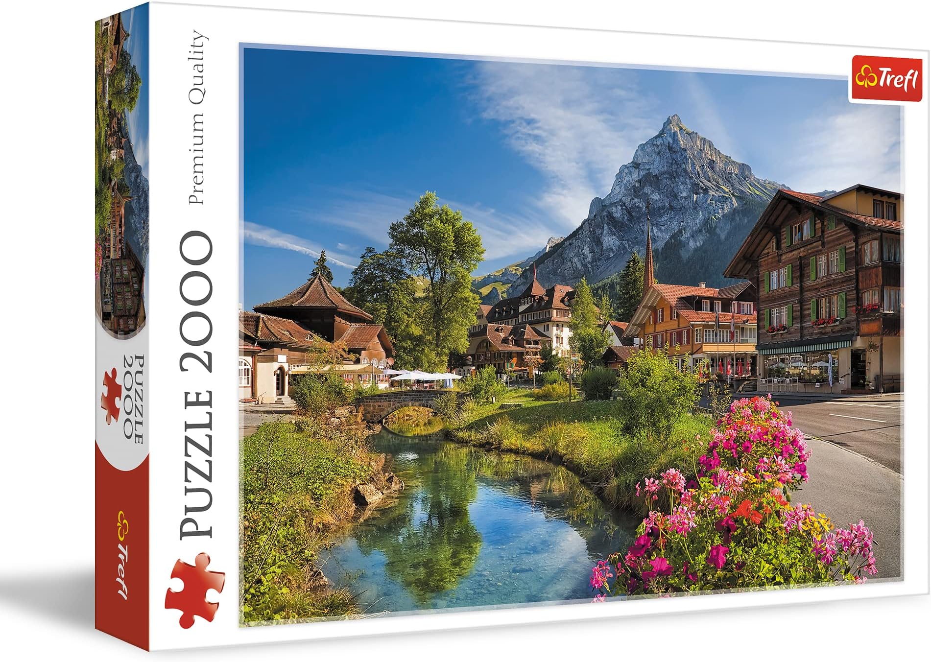Alps in the Summer 2000 Piece Jigsaw Puzzle Red 38"x27" Print, DIY Jigsaw, Creative Fun, Classic Puzzle for Adults and Children from 14 Years Old