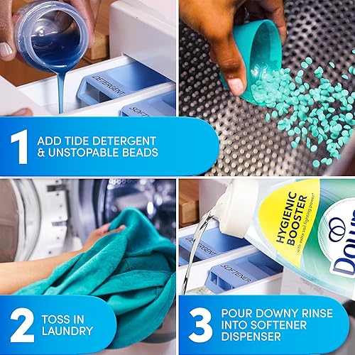 Miniatura 14 de Downy Rinse - Removedor de olores de lavandería, aroma de algodón fresco, suavizante de tela y enjuague para eliminar olores de lavandería, combate