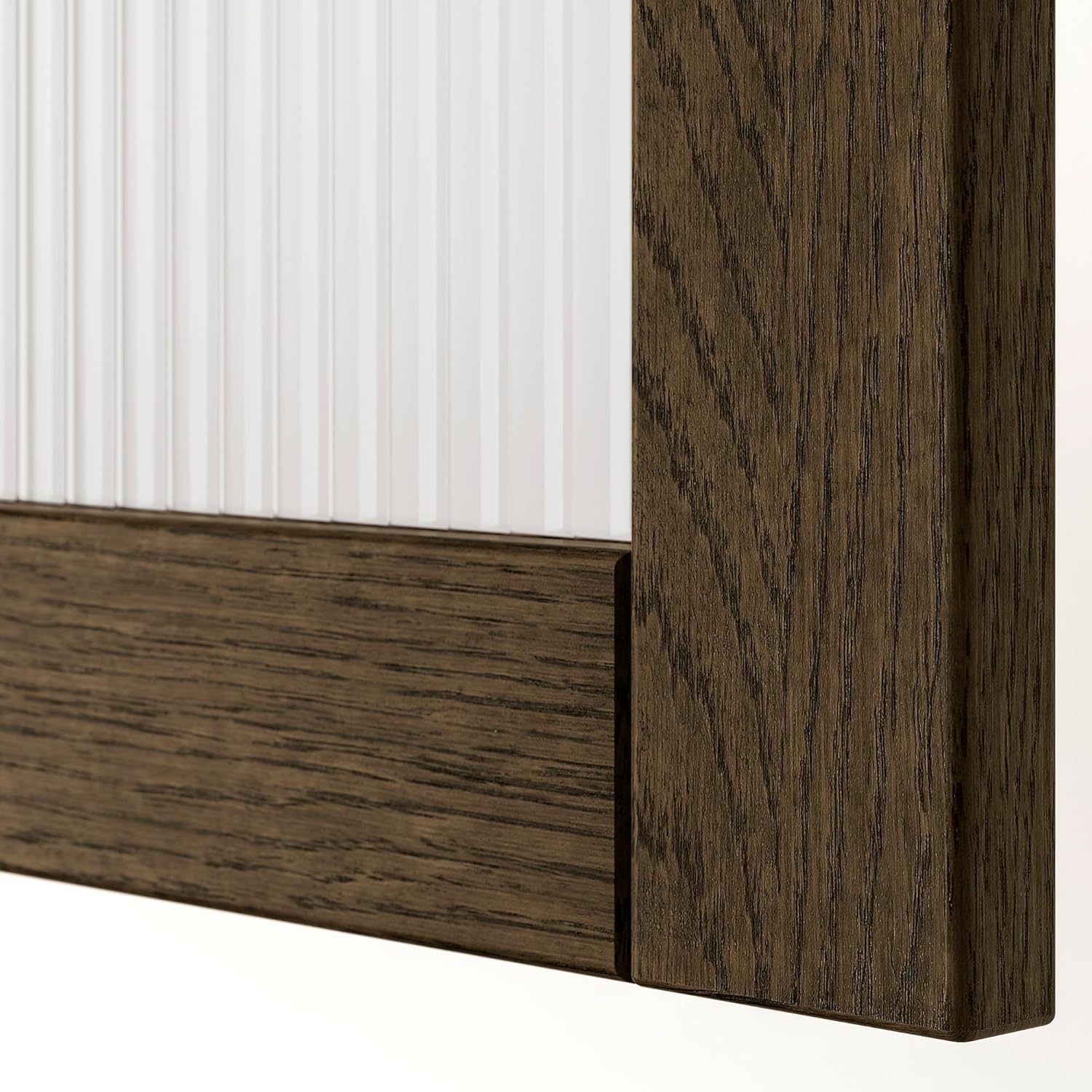 TONSTAD Door with hinges, brown/stained oak veneer glass, 50x229 cm