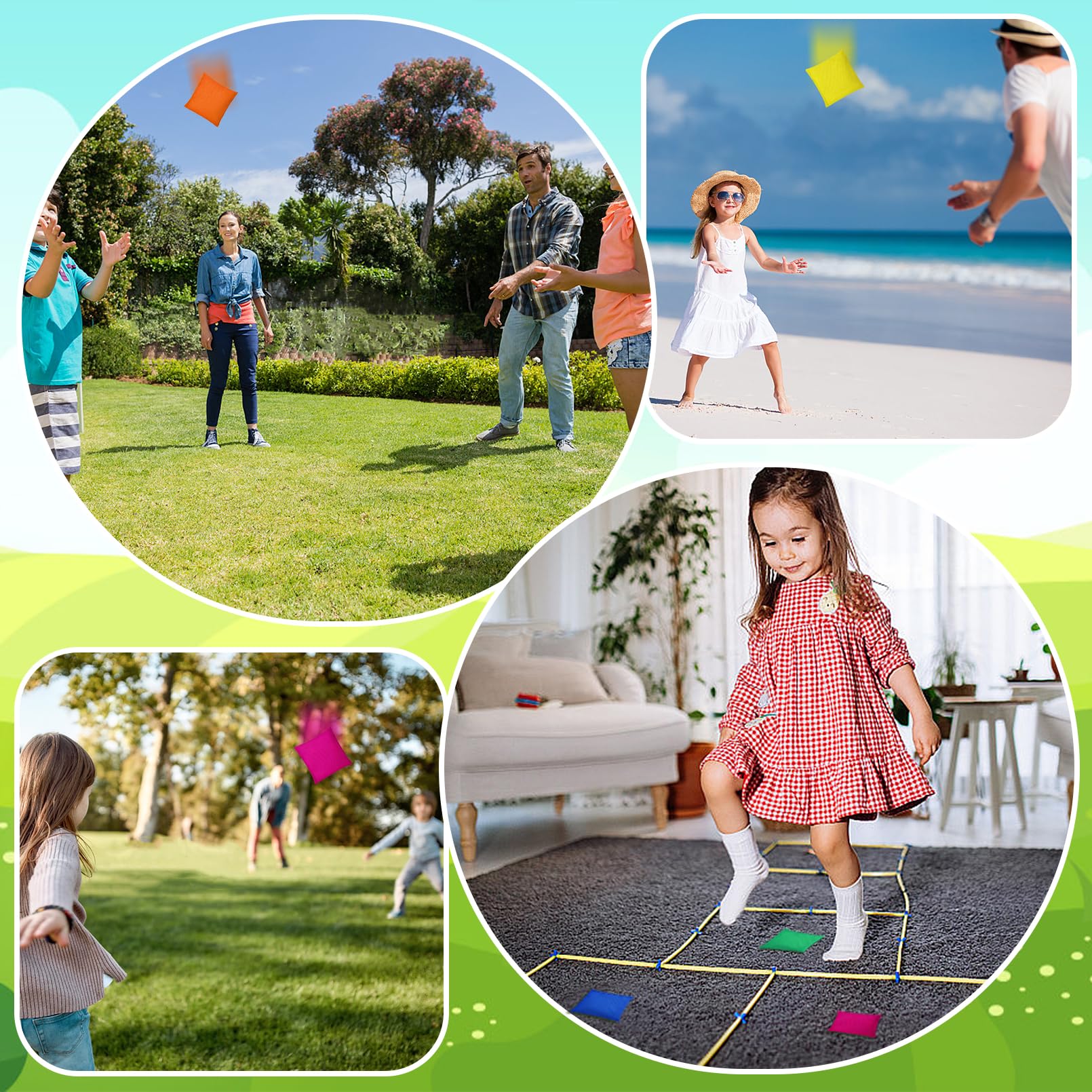 50 Pieces Mini Bean Bags Mini Colorful Cornhole Bean Bags - View #12