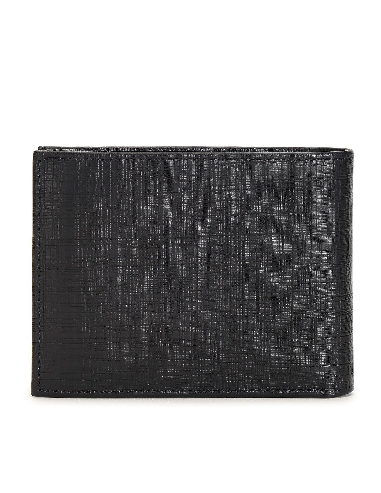 Calvin Klein Cuero monedero CK Must Check Trifold 10CC W/Coin Black negro