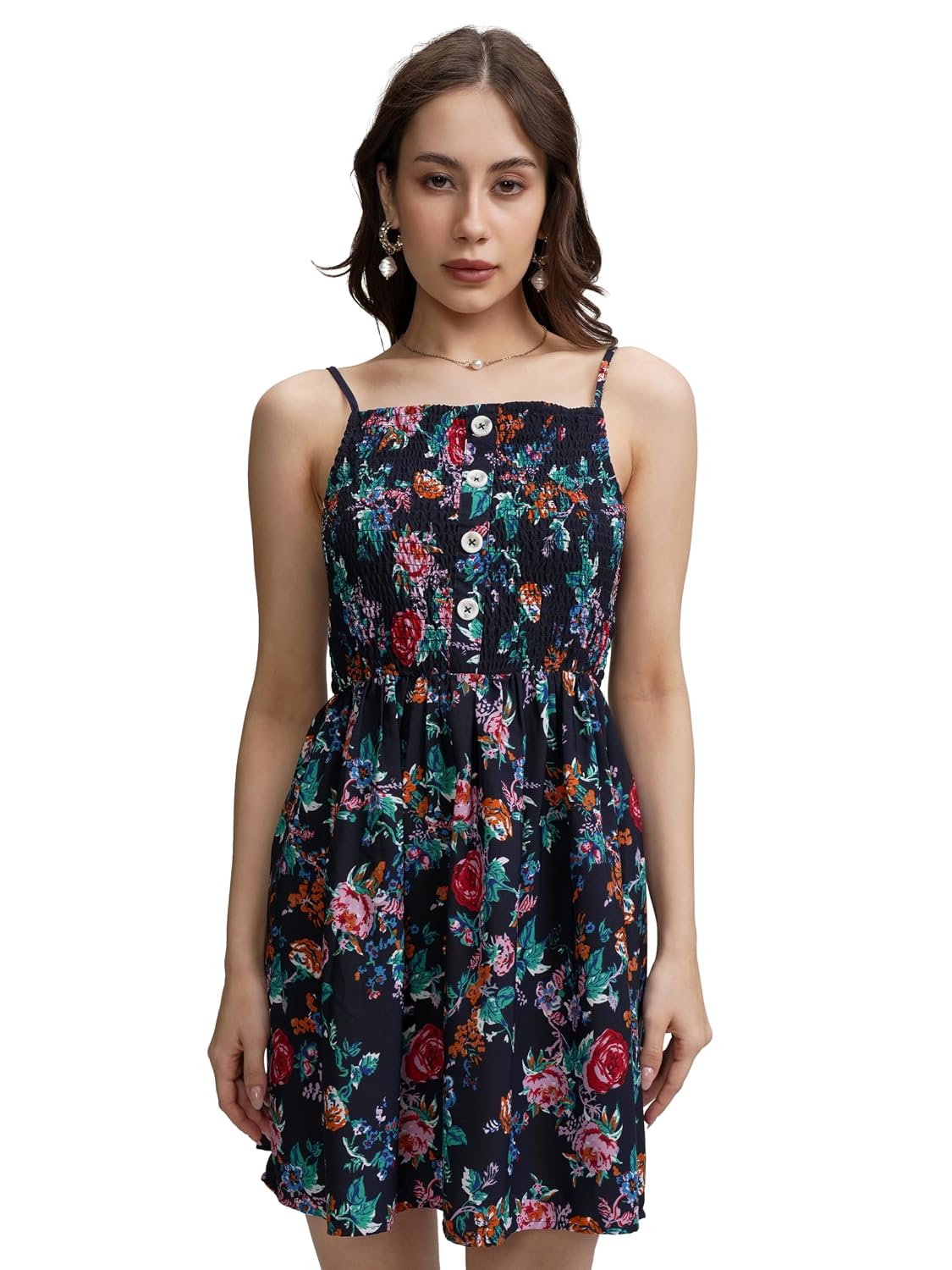 Tokyo Talkies Women's Floral Mini Flared Dress | Strappy Shoulders & Playful Silhouette | Chic & Effortlessly Feminine - Review, Price and Buying Guide
