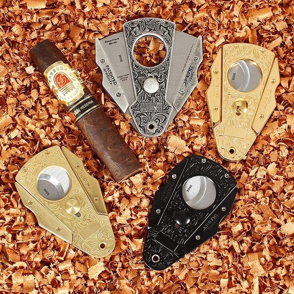 Cigar Cutter - Stainless Steel Portable Cigar Cutter, Double Sharpening Blade - Portable Cigar Scissors Stainless Steel Sharp Blade Exquisite, Perfect for Used by Cigar Lovers (Color : Black) (Black )