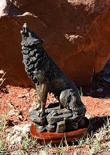 Miniatura 7 de Ebros Gift Estatua de busto de lobo de espíritu aullador de luna llena de 10.5 pulgadas de alto, con diseño de lobo en museo, estilo galería, base