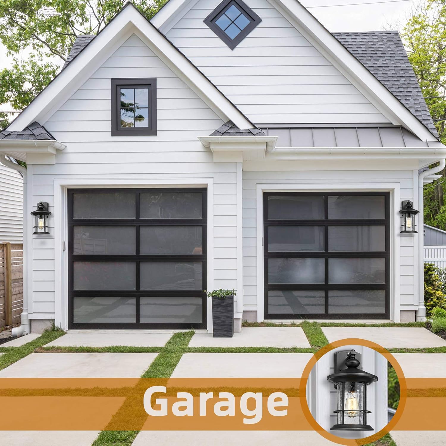 Exсluѕіvе Dіѕсоunt 50% Prісе HWH Outdoor Wall Light Fixture Exterior Wall Mount Lantern Waterproof Vintage Wall Sconce with Seeded Glass for Front Porch, Patio, Backyard, Matte Black, 5HW1-B-P BK