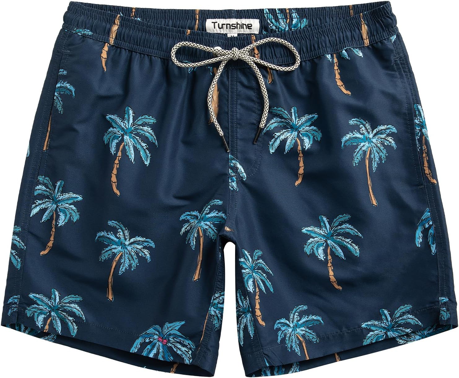 Turnshine Mens Swim Trunks 7" Quick Dry Bathing Suits with Mesh Lining Printed Shorts Swimwear