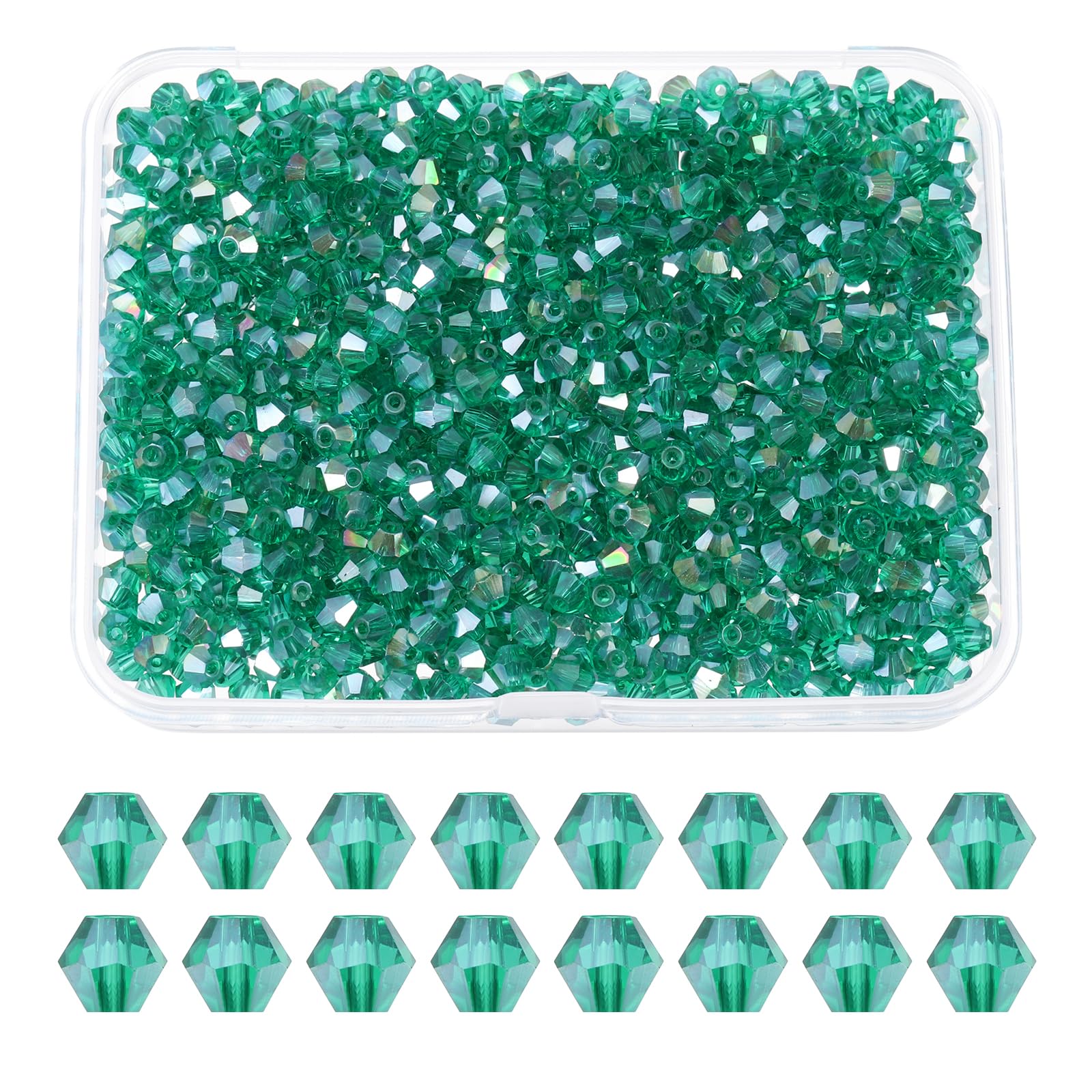 PATIKIL 1000pcs 3mm Bicone Glass Crystal Beads