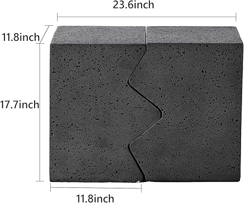 Miniatura 9 de COSIEST Mesa auxiliar de hormigón, mesa auxiliar rectangular para exteriores con asas de cuerda de cáñamo, mesa auxiliar de patio de 15 pulgadas,