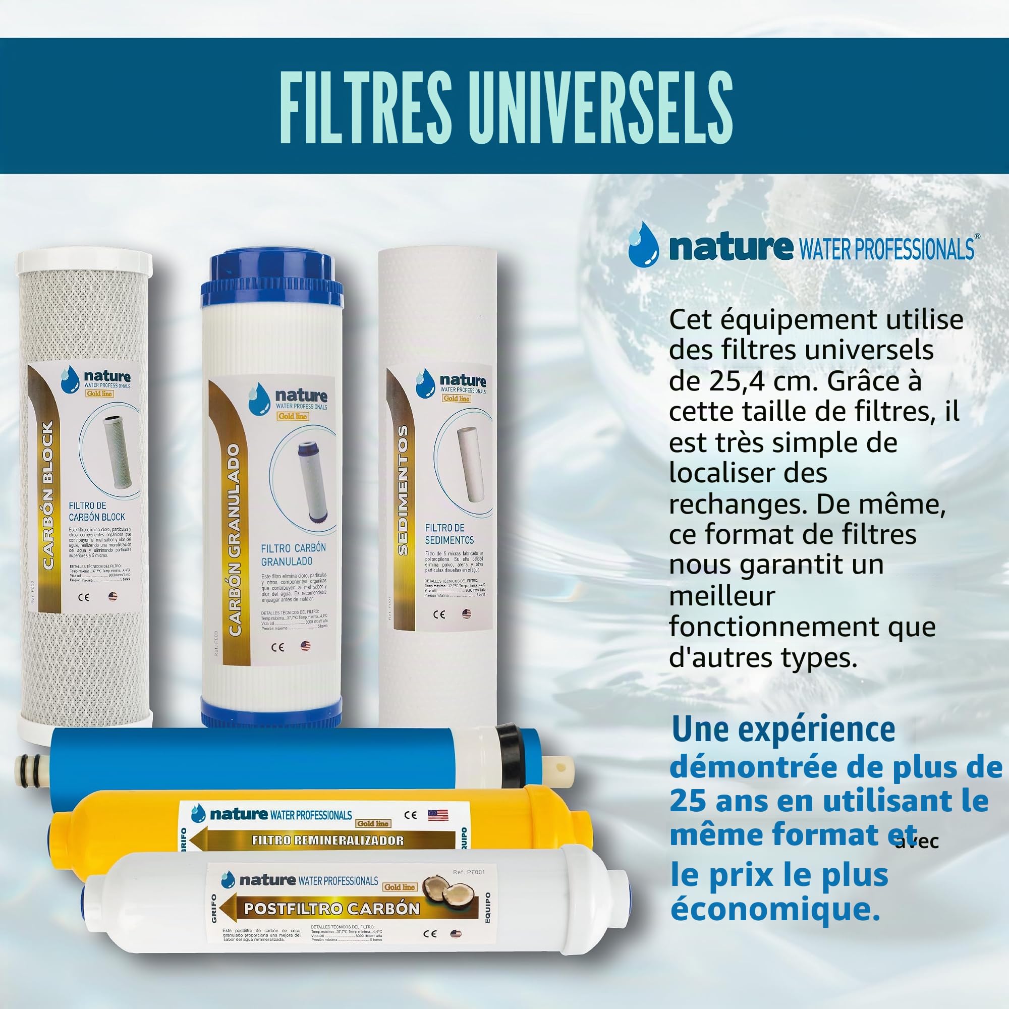 Nature Waterprofessionals Osmoseur inverse domestique 6 étapes
