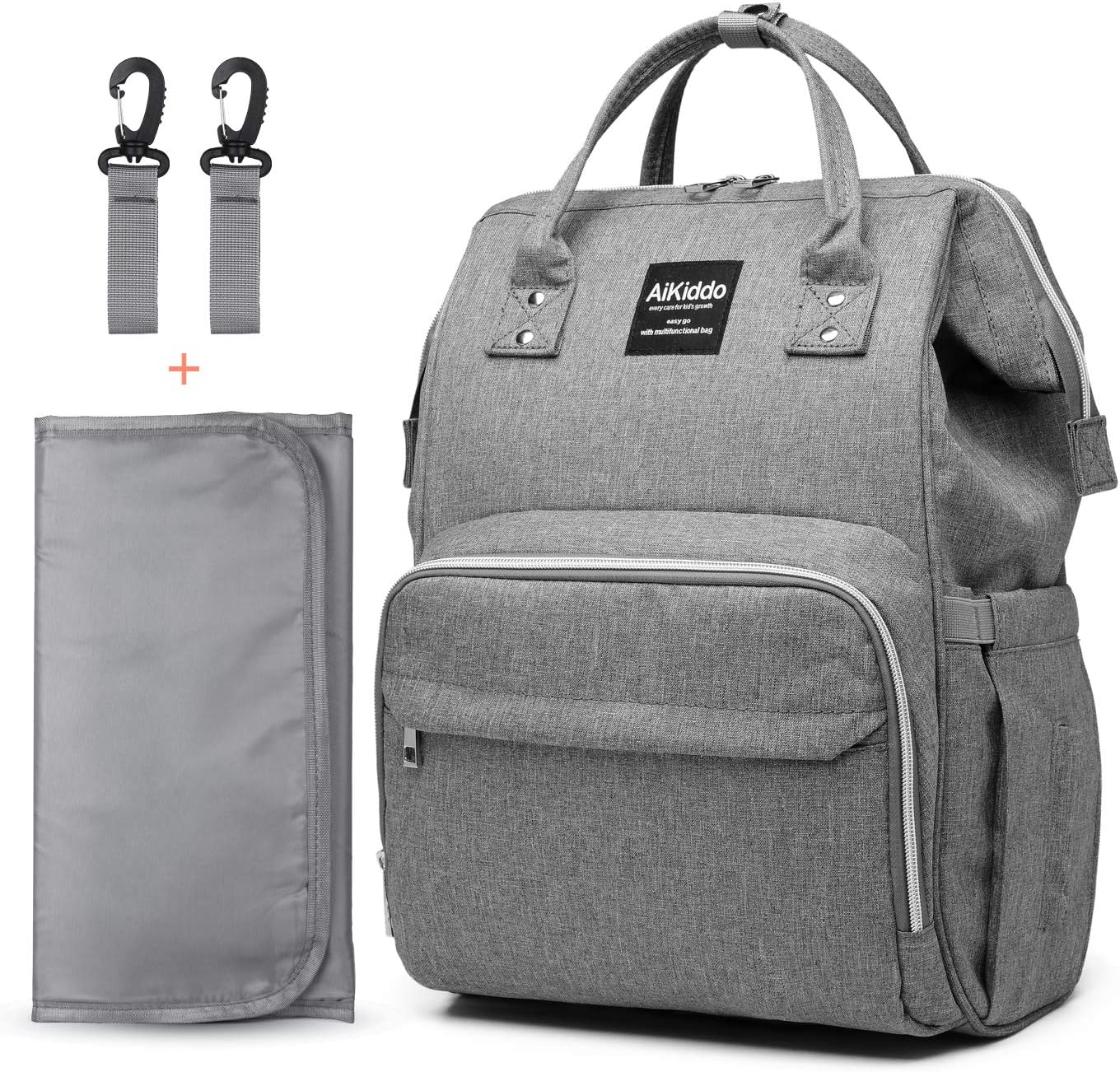 Baby Nappy Changing Bag Backpack | Multi-Function Travel Backpack Organizer for Baby Care | Waterproof, Large Capacity, Stylish and Durable (Grey)