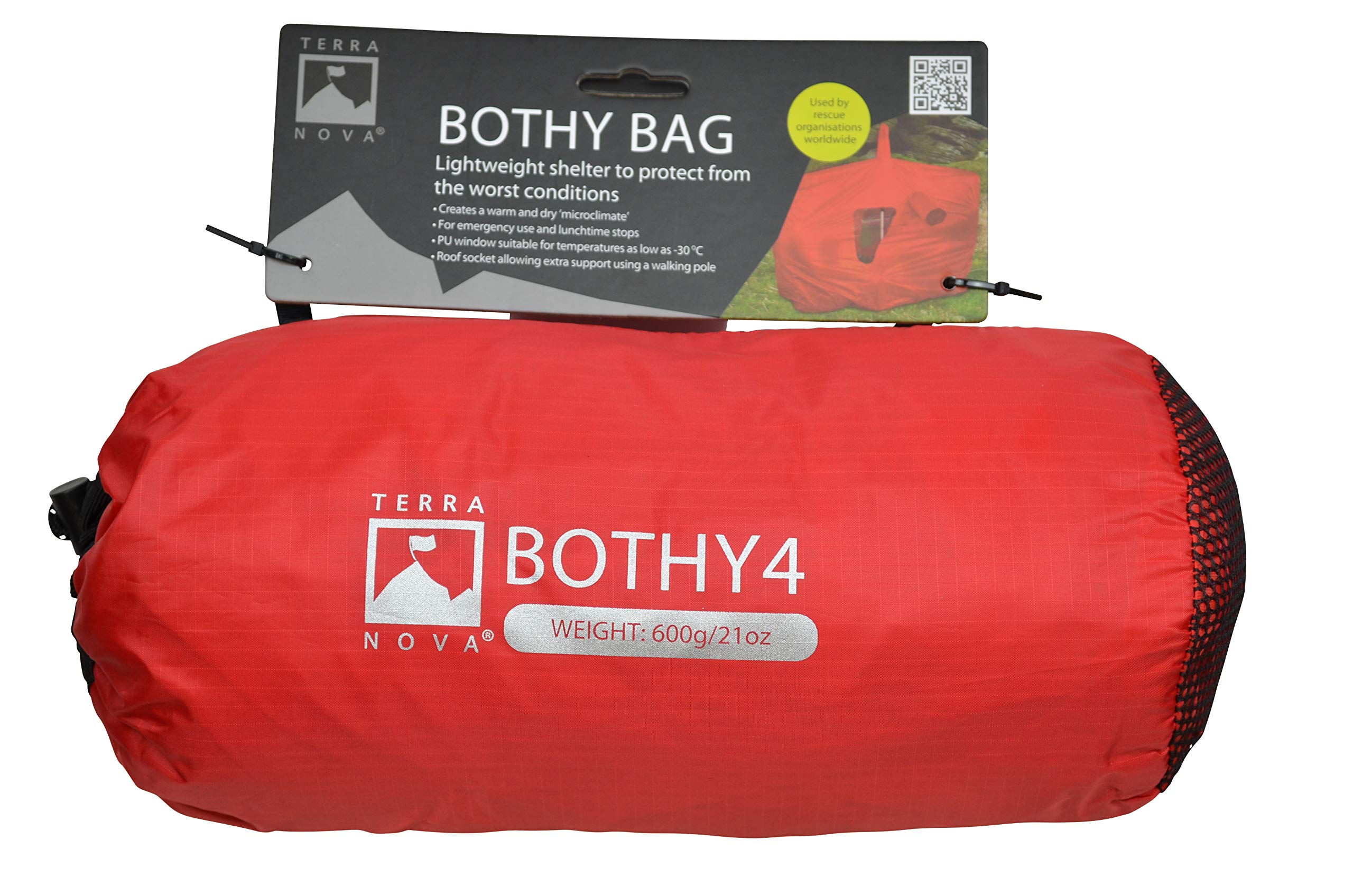 Terra Nova Unisex Adults Bothy 4 Emergency Storm Shelter, Red, 4 Person